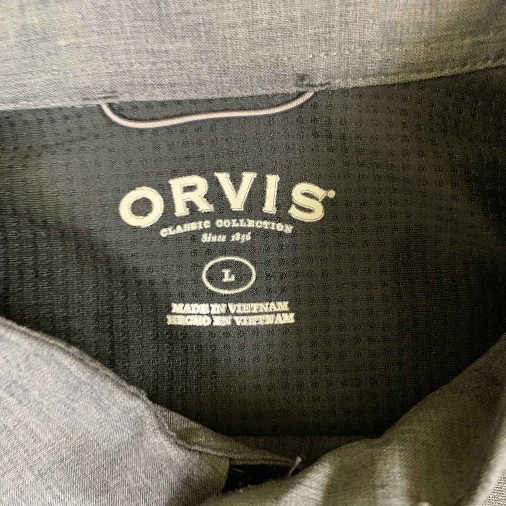 Orvis Mens Short Sleeve Tech Shirt Grey Stone UPF 30+ Quick Dry Large 1183723 - Picture 3 of 10